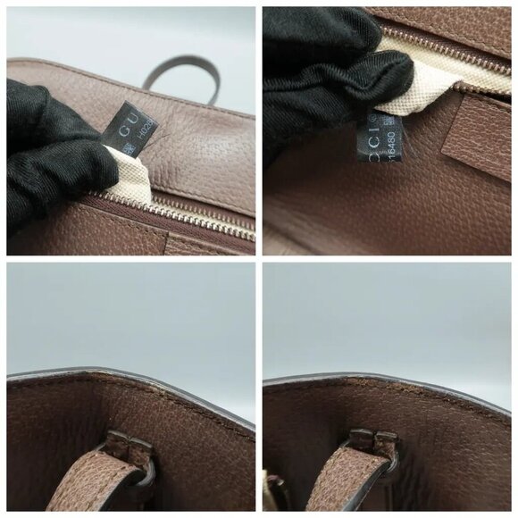 100% Authentic GUCCI Ophidia Brown Canvas Shoulder Bag - Picture 11 of 12